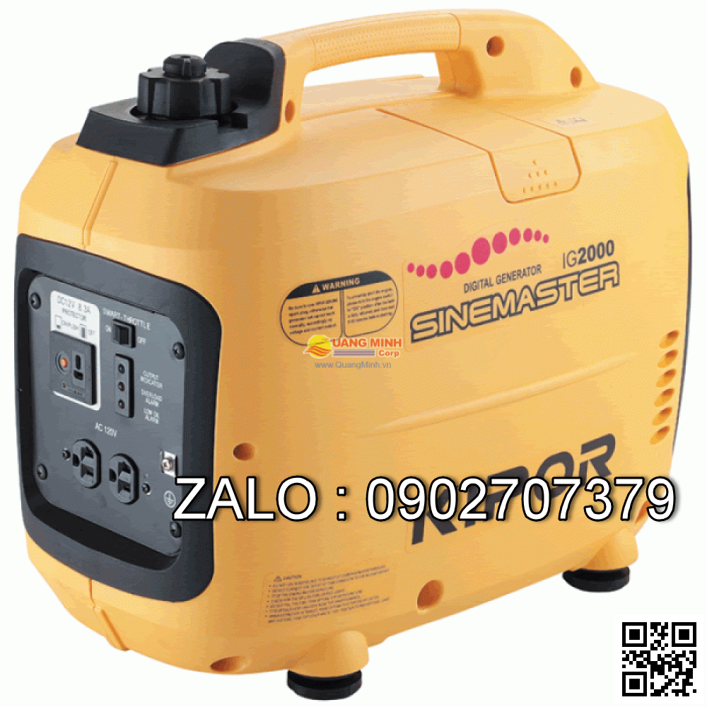 Máy phát điện Kipor IG 1000S ( 1 KVA có đèn)