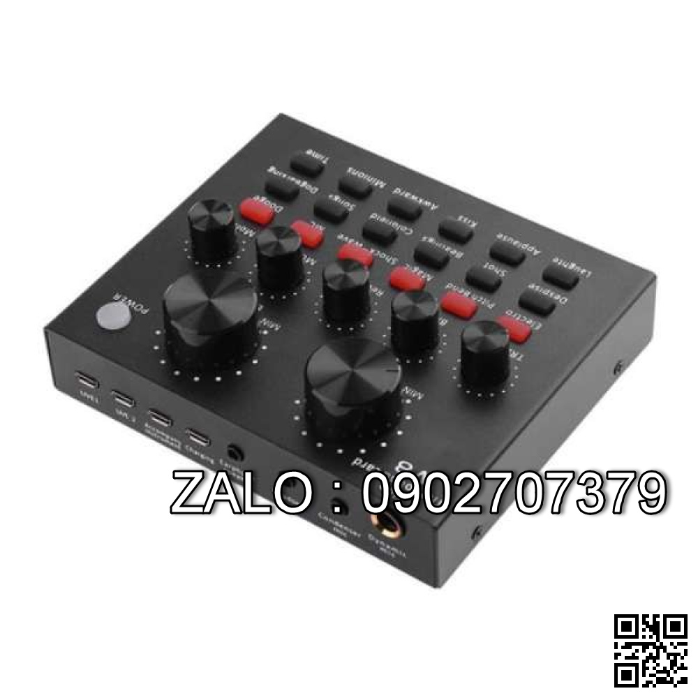 Sound Card Live Tream V8 Tiếng Anh Có Bluetooth