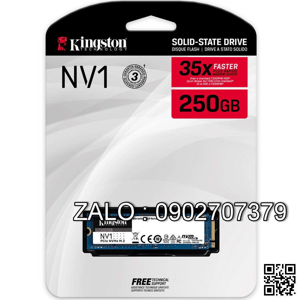 SSD M2 Kingston NV1 250GB NVMe PCIe Gen3 X4 Chính Hãng