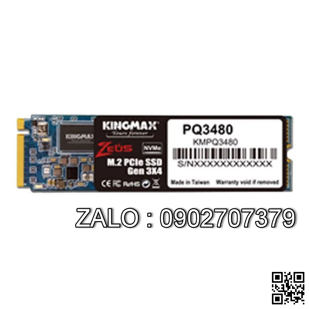 SSD M.2 PCIe 128G Kingmax ZEUS PQ3480 Gen3x4 2280 NVMe Chính Hãng