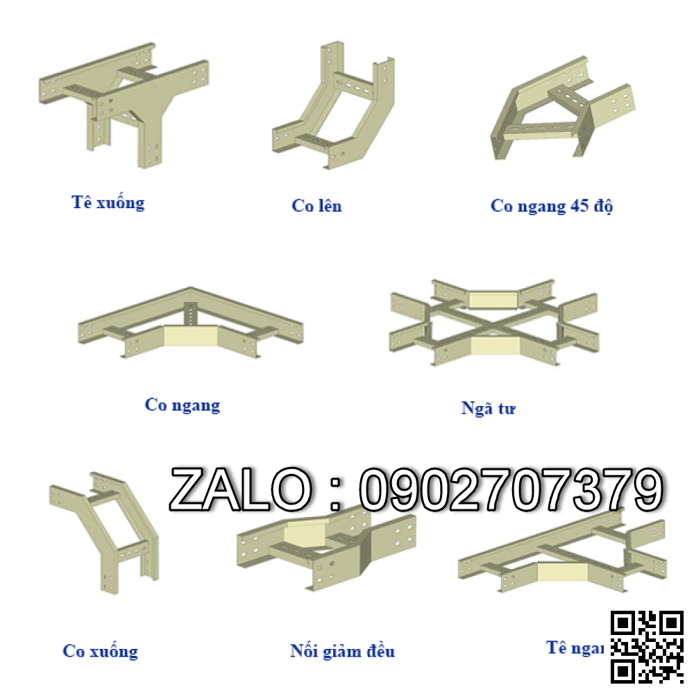 Cút 90 thang cáp góc L 250x75mm, 1mm