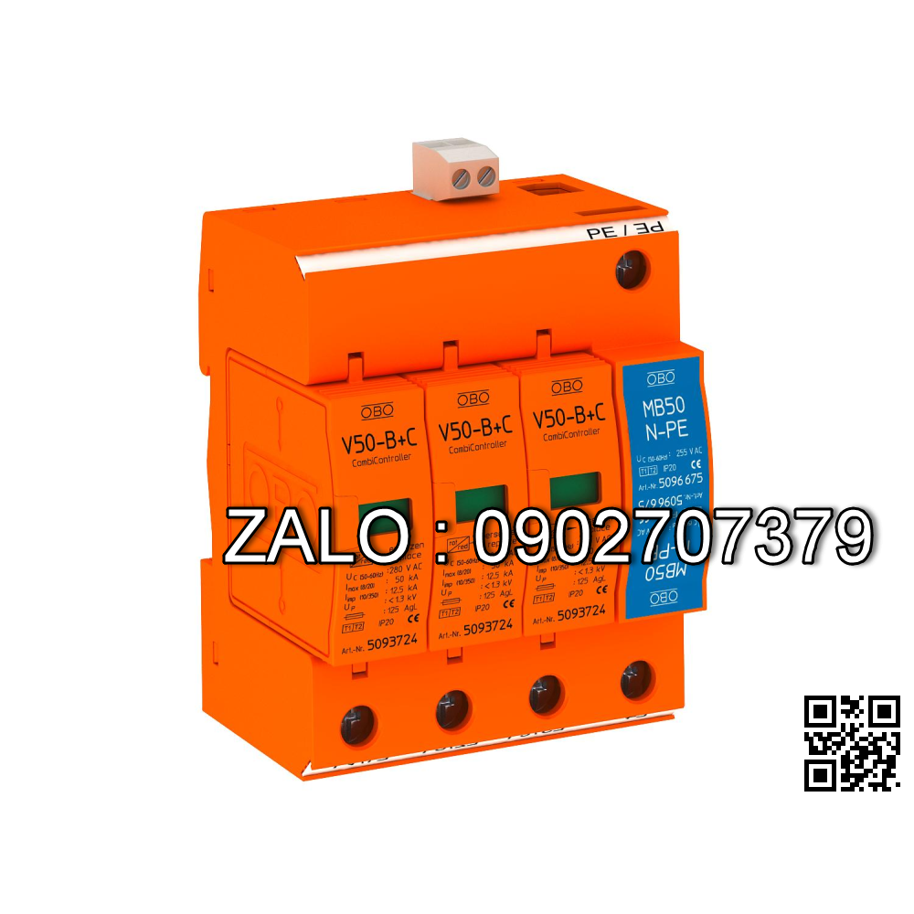 Thiết bị cắt lọc sét 4 pha V20-C/4-FS-280 OBO 5094734