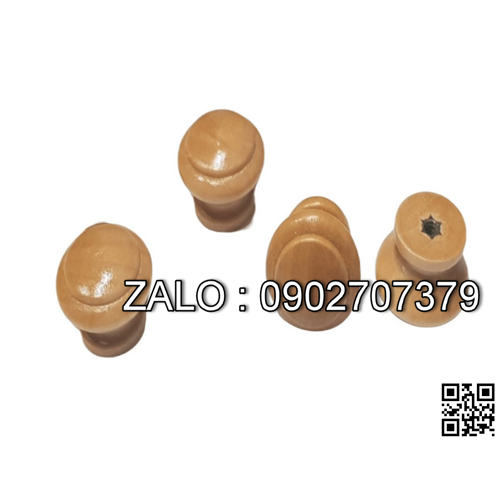 Tay Nắm Núm Gỗ Có Viền To Màu Lợt