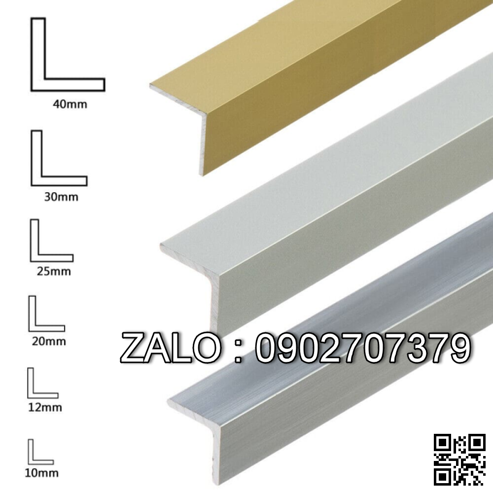 Nẹp nhôm V 30ly Bạc bóng