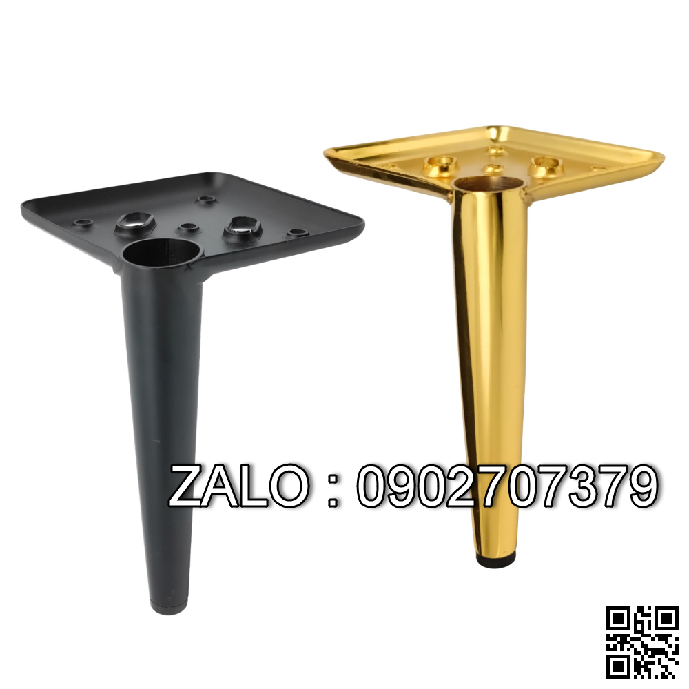 Chân sofa tròn sắt-sơn vàng 150mm Thẳng
