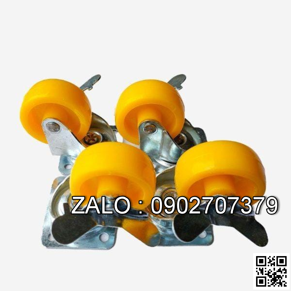 Bánh xe vàng-không khóa Phi 50mm 2 vòng bi