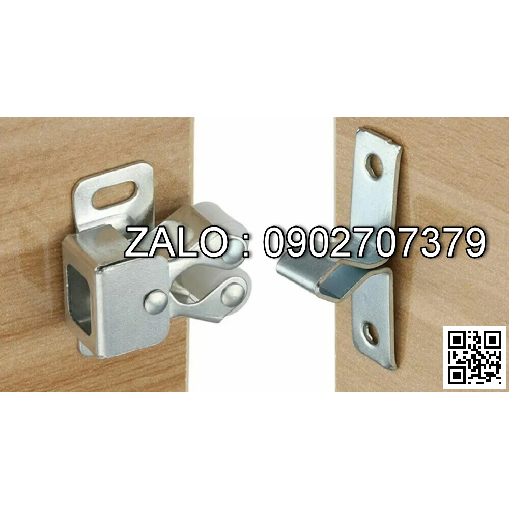 Chốt Kẹp Cửa Tủ Lăn Đôi 16*50mm Ốc trắng-12g