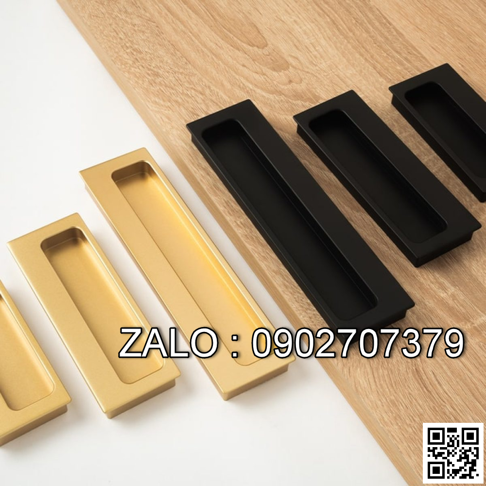 Tay nắm âm nhôm 128 Vàng