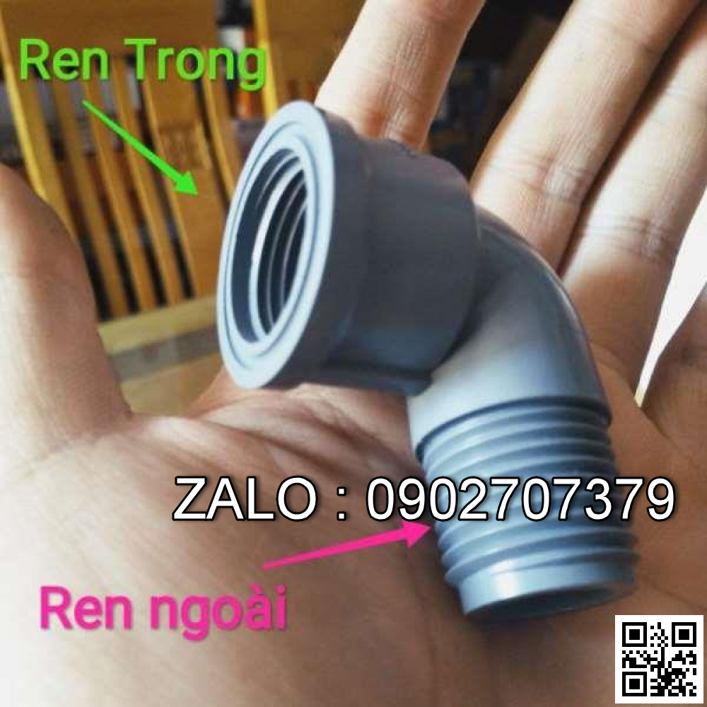 co góc 90 nhựa ren trong và ren ngoài 1