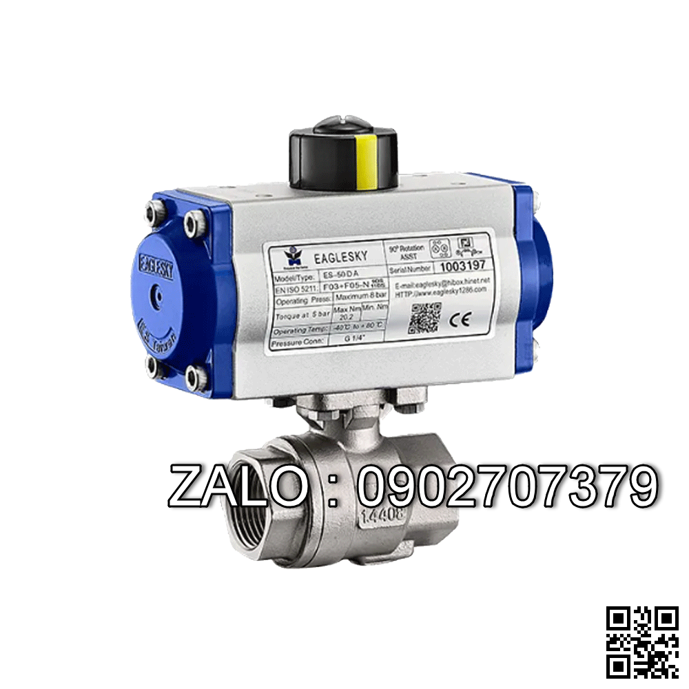 Van bi điện điều khiển gang lắp ren 2 ngã DN40