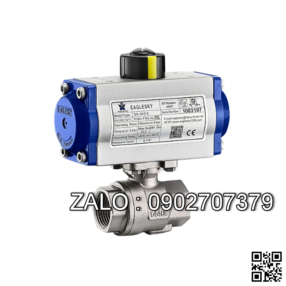 Van bi điện điều khiển gang lắp ren 2 ngã DN65
