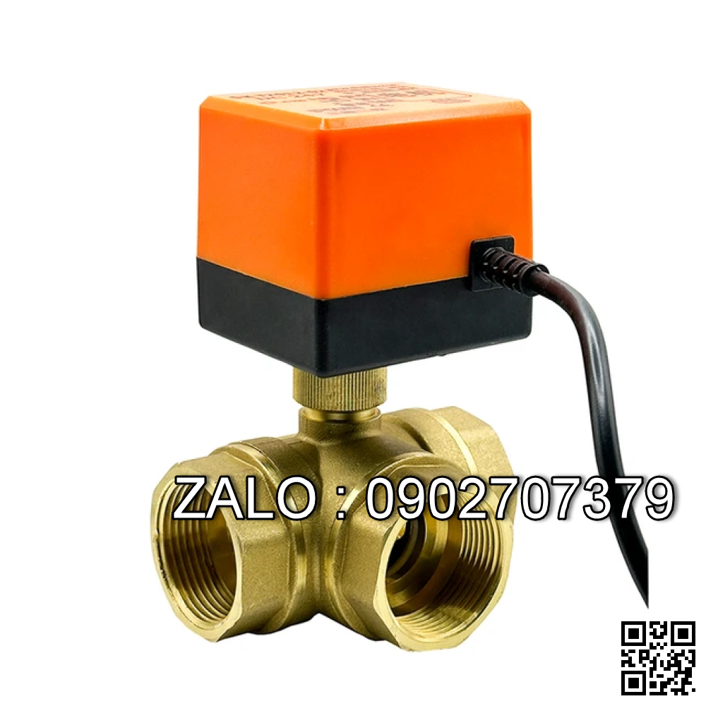 Van bi điện điều khiển thau lắp ren 3 ngã DN15