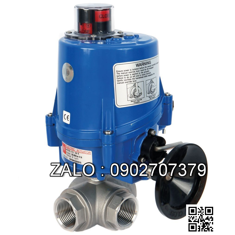 Van bi điện điều khiển gang lắp ren 3 ngã DN30