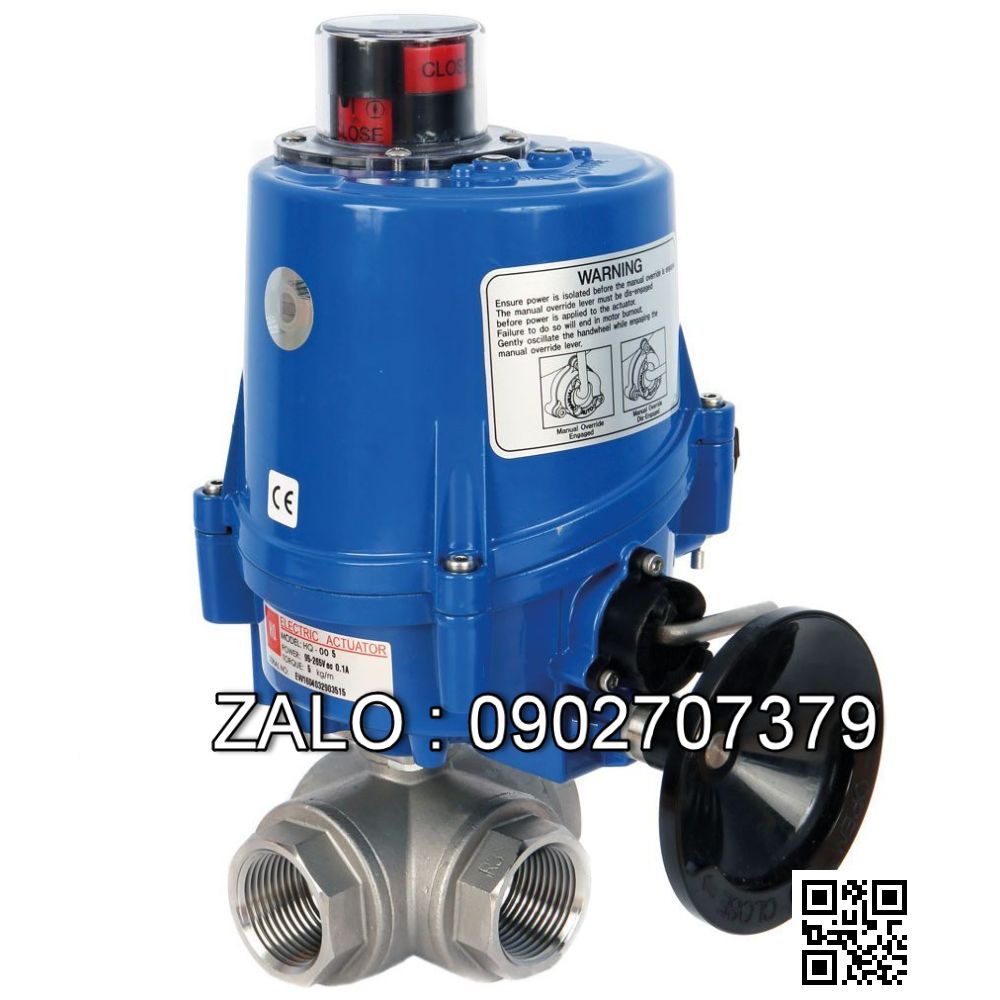 Van bi điện điều khiển gang lắp ren 3 ngã DN65