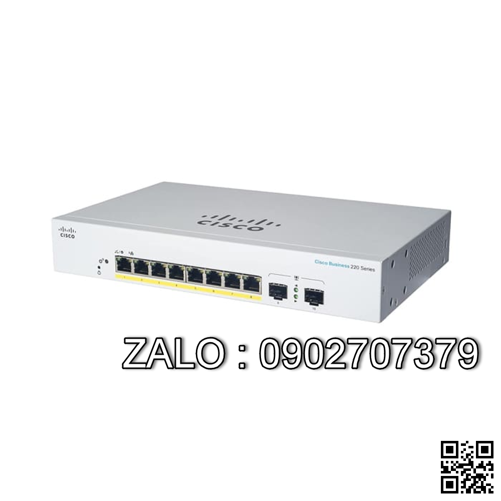 CBS220 Smart 8-port GE, Full PoE, Ext PS, 2x1G SFP, CBS220-8FP-E-2G-EU