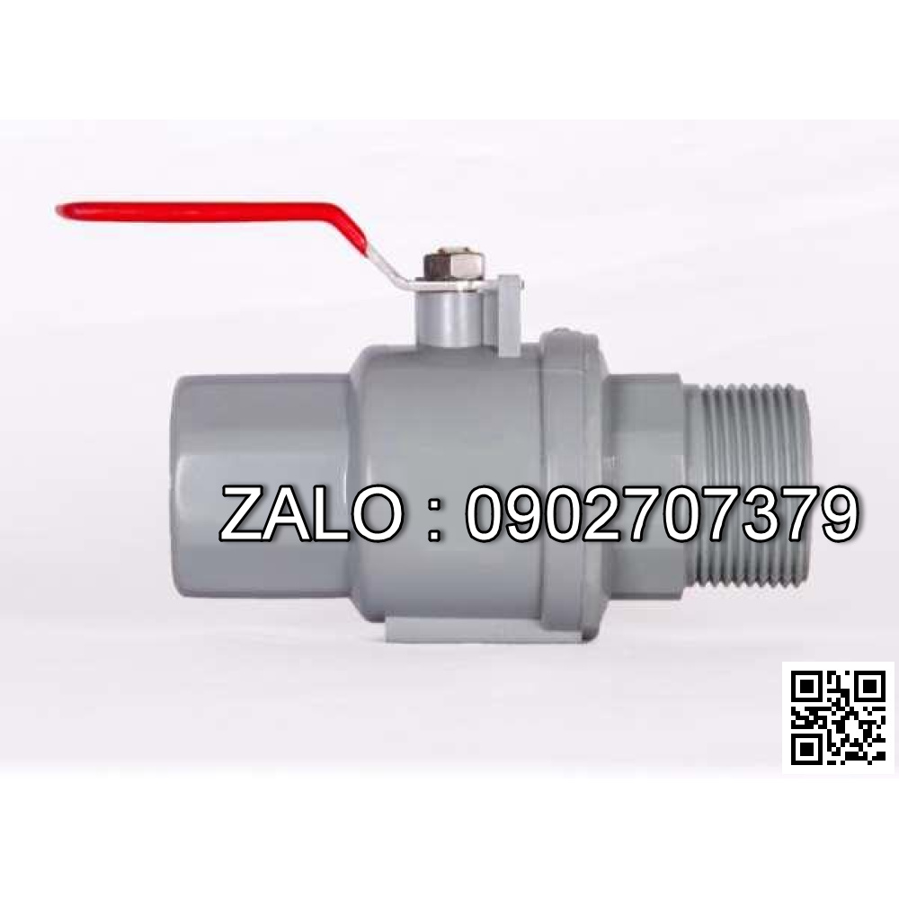 Van khóa nước nhựa răng ngoài tay vặn nước nhựa inox màu trắng 27 Bình Minh