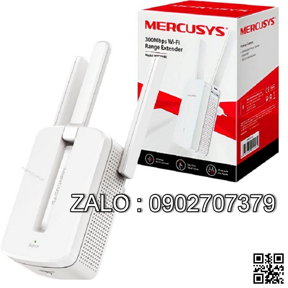Bộ Thu Phát Mercusys MW300Re 300mbps - 3 Anten Chính Hãng