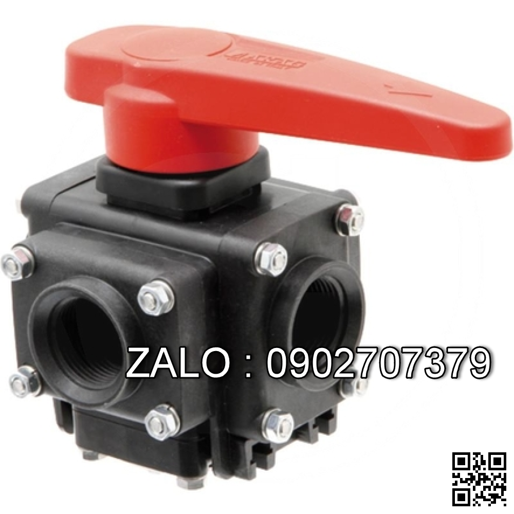 Van bi nhựa PVC ren ngoài 4 ngã DN50