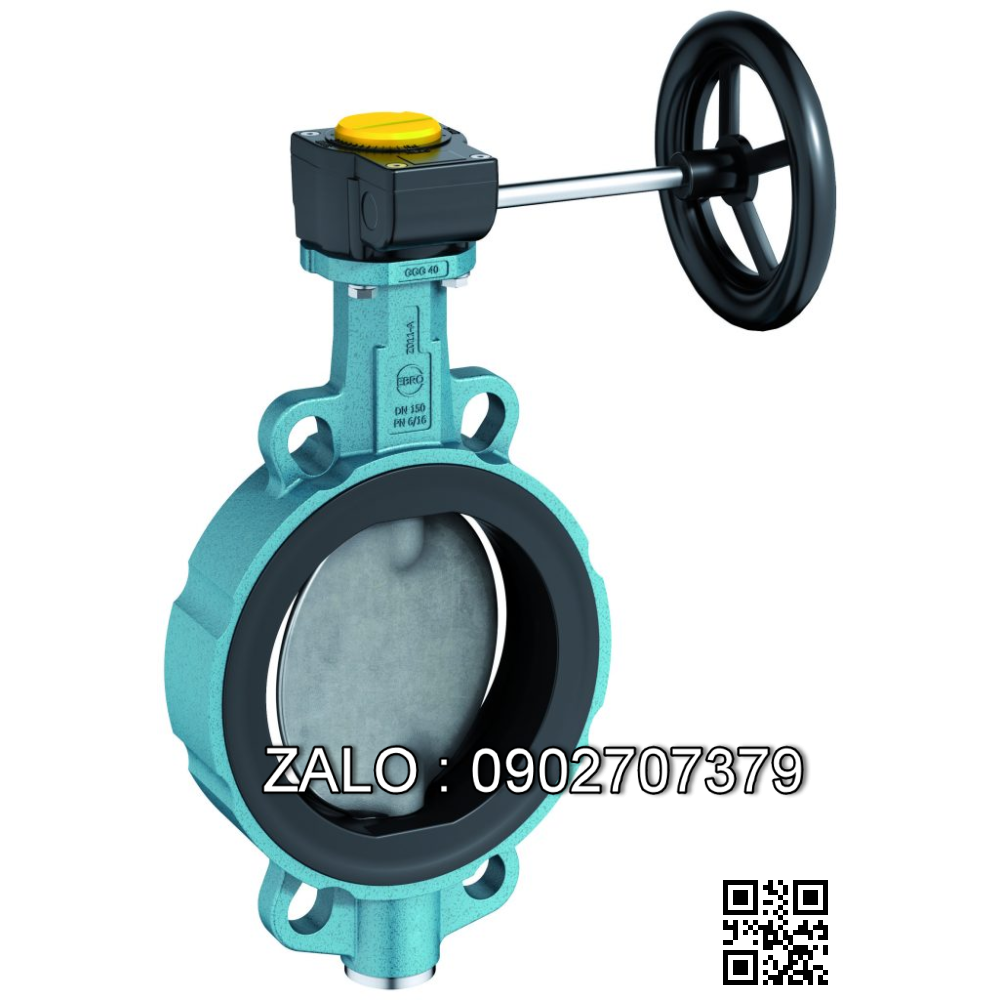 Van Bướm Thân Gang Đĩa Inox tay quay Phi 34