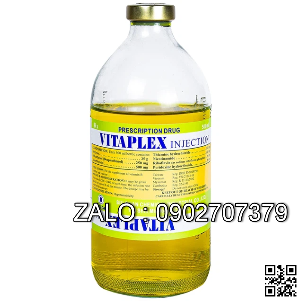 Dịch truyền Vitaplex Injection Siu Guan Chem bổ sung các vitamin nhóm B (500ml)