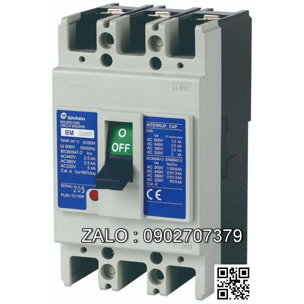 MCCB 3P BM 100HN 3P 20A 30KA