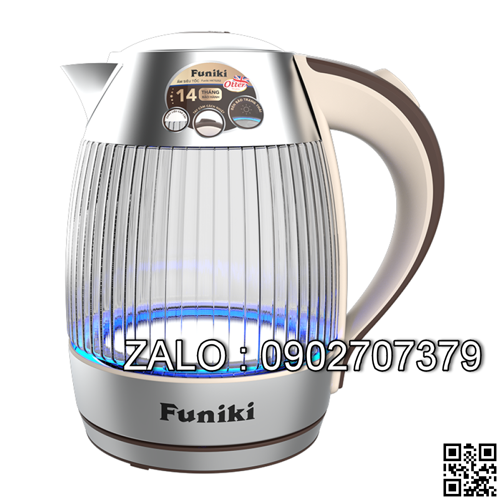 Ấm siêu tốc thủy tinh 1,8 lít Funiki HKT5252