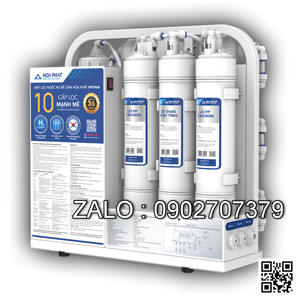 Máy lọc nước RO để gầm Hòa Phát HPU466
