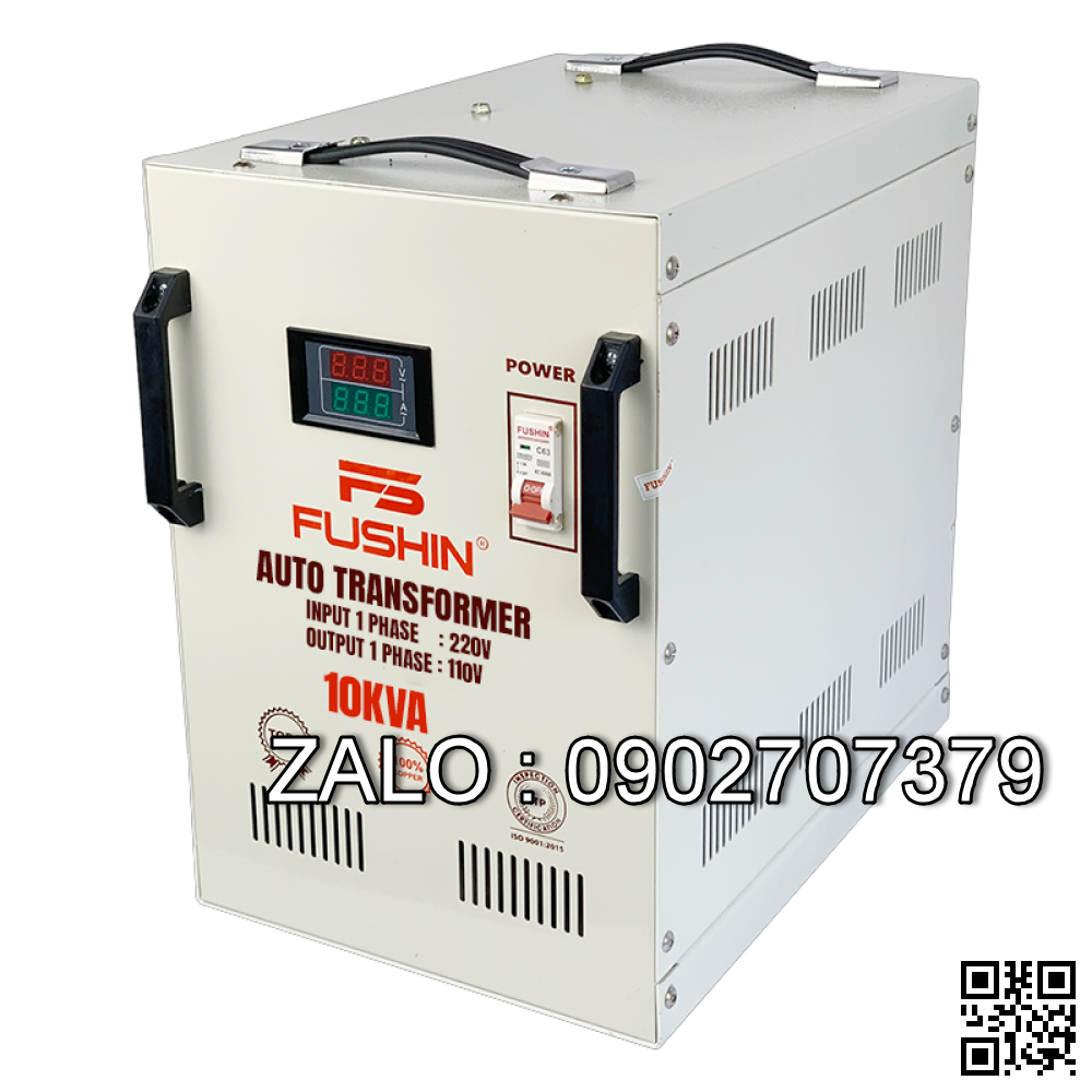 Biến áp tự ngẫu 1 pha 220V ra 110V 10KVA Fushin