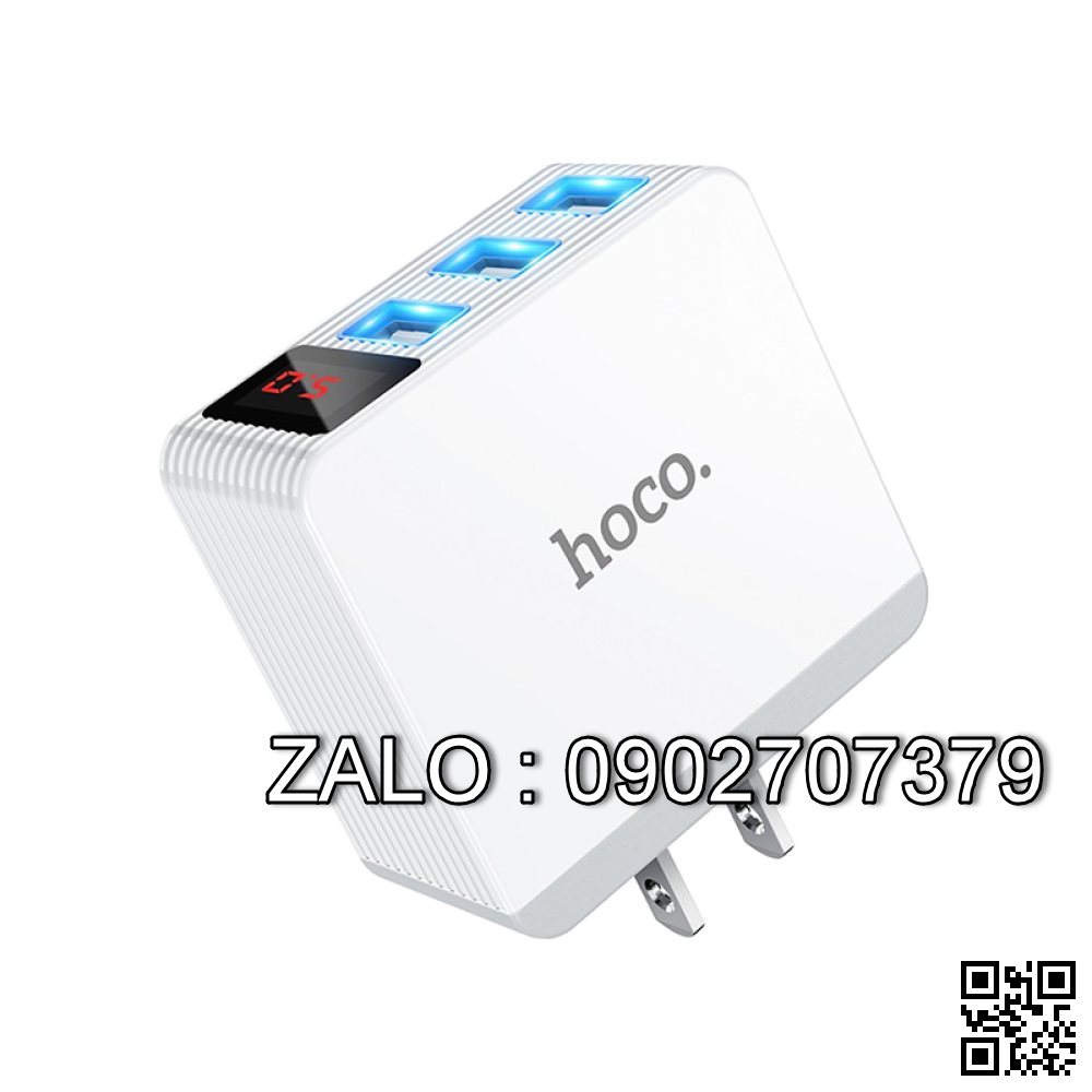 Cóc Sạc Nhanh Hoco C22b Max 3 Cổng Usb 5A Có Lcd