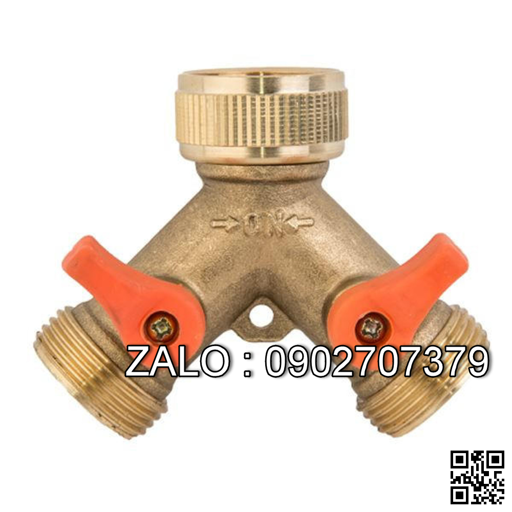 Van thau 3 ngã ren trong ở giữa 2 ren ngoài 2 khóa DN40