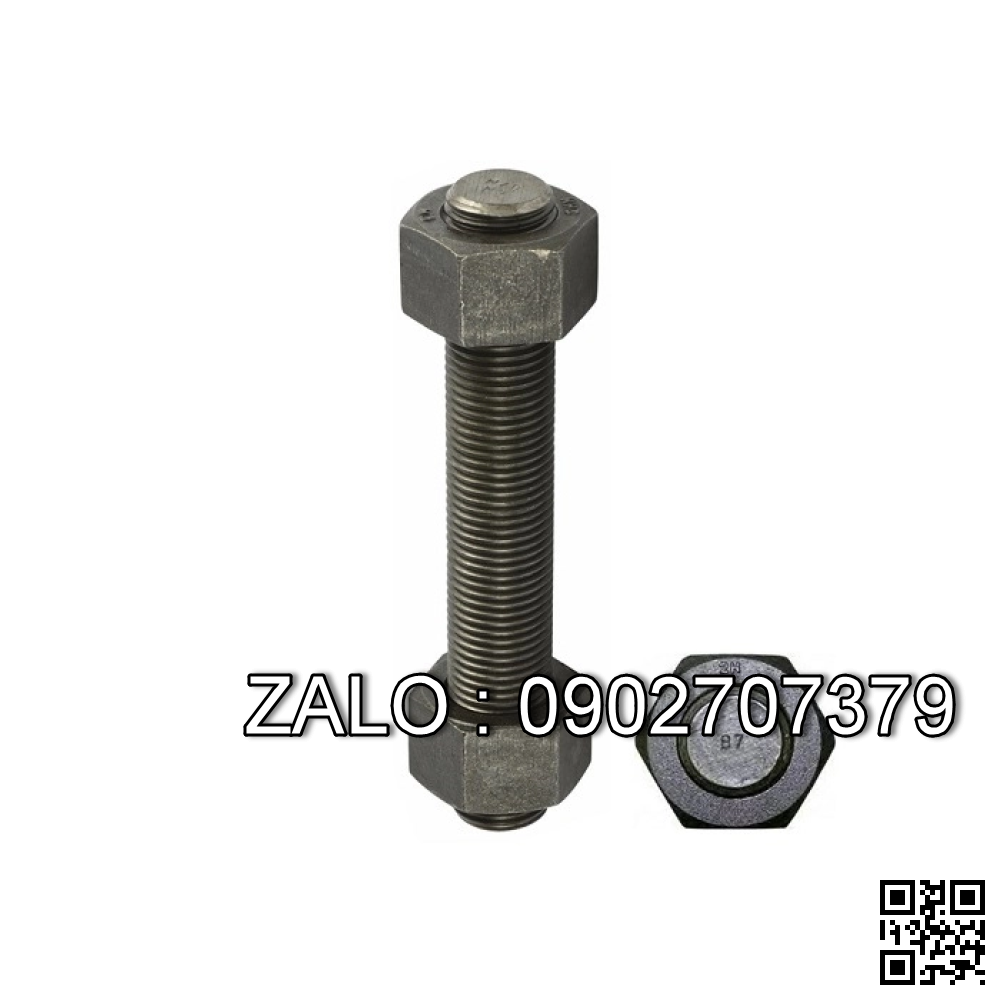 Ty ren (STUD BOLT) ASTM A193 B7 đen mộc, size: 1/2'' 150mm