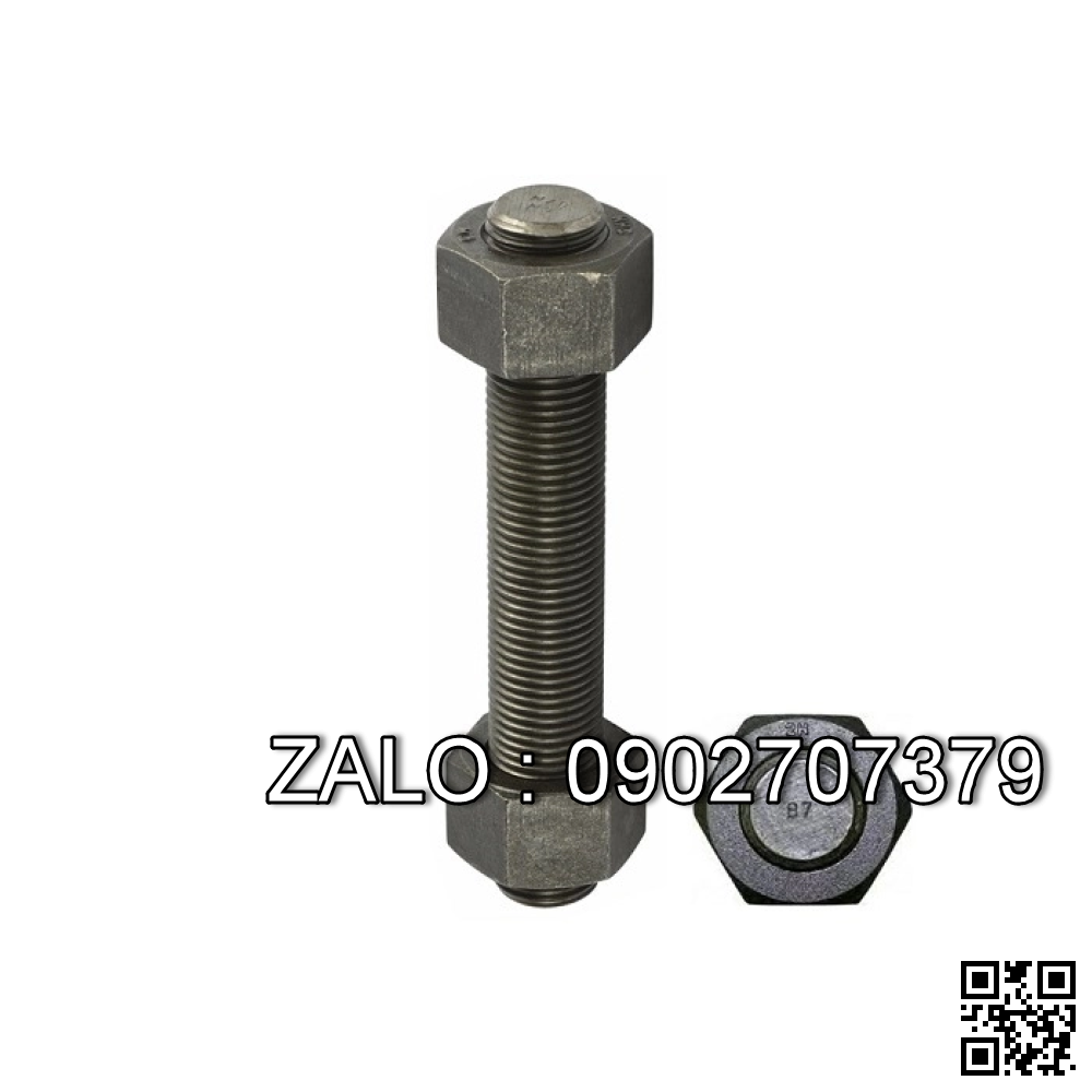 Ty ren (STUD BOLT) ASTM A193 B7 đen mộc, size: 1/2'' 55mm