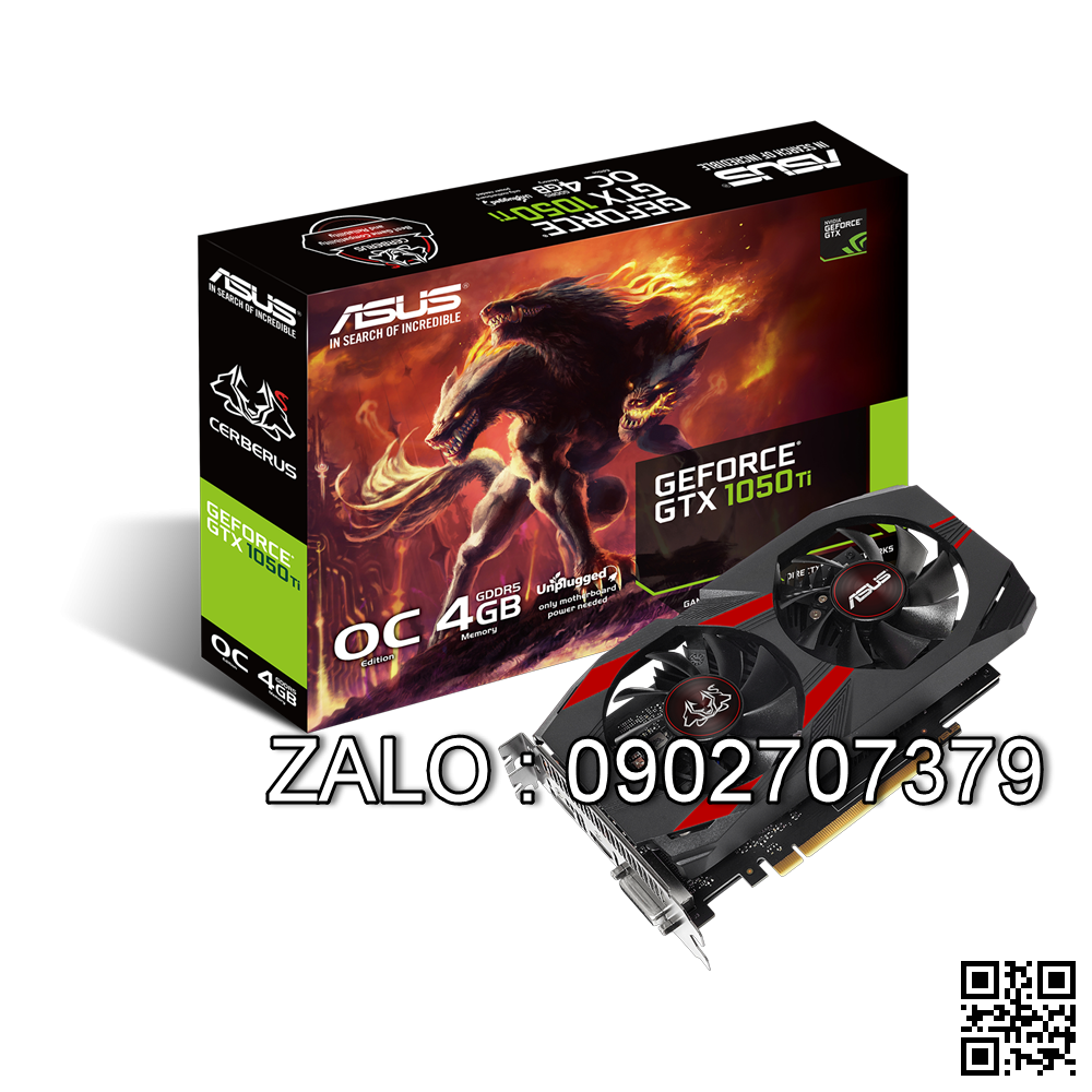 Card Vga ASUS CERBERUS-GTX 1050TI - 4G (2 Fan) Chính Hãng