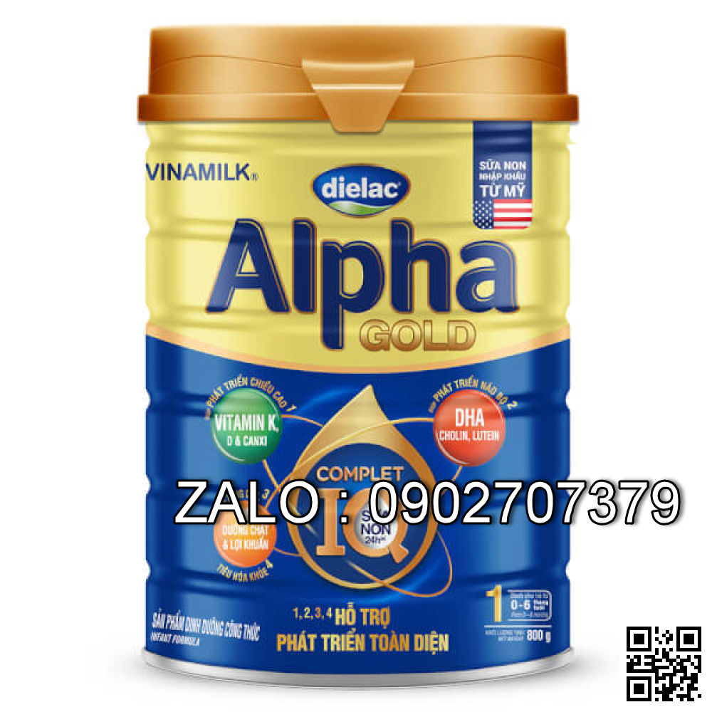Vinamilk Sửa bột Dielac Alpha Gold IQ 1 900g