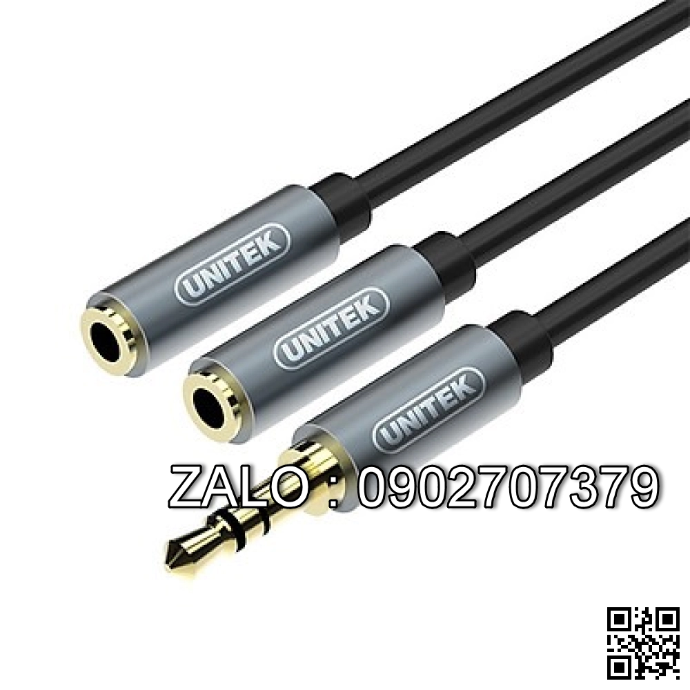 Jack Chia 1 Đầu 3.5 --> 2 Đầu Bông Sen - Unitek 0.2m YC 956ABK