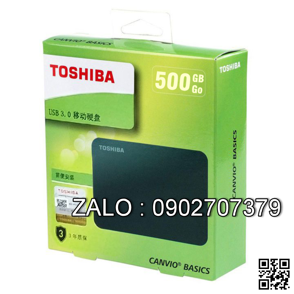 Box HDD Toshiba Canvio Basics 500GB 2.5’’ USB 3.0 Công Ty
