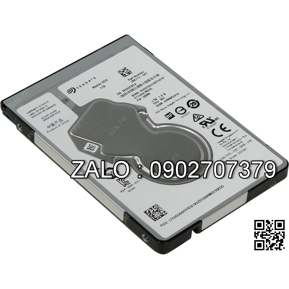 Hdd Laptop 1TGb  Seagate 6.0 Gb/S Slim (Hàng Tháo Laptop Mới Thay SSD)