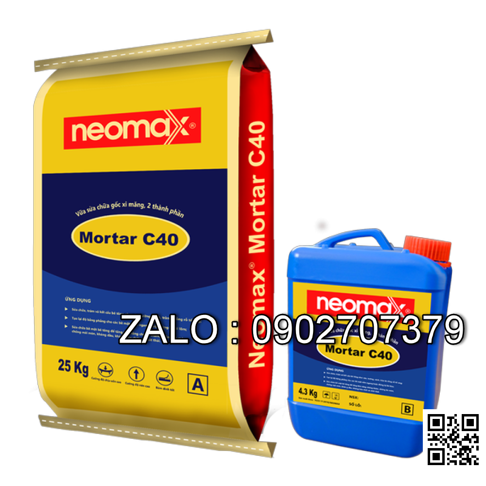 Neomax Mortar C40 - Vửa sửa chửa gốc xi măng, hai thành phần