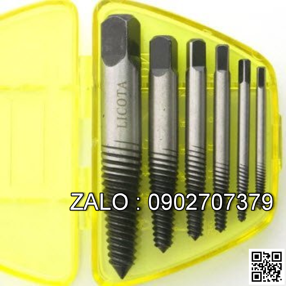 Bộ mũi vít tháo Bulong ốc vít gãy, gồm: 6 chiếc