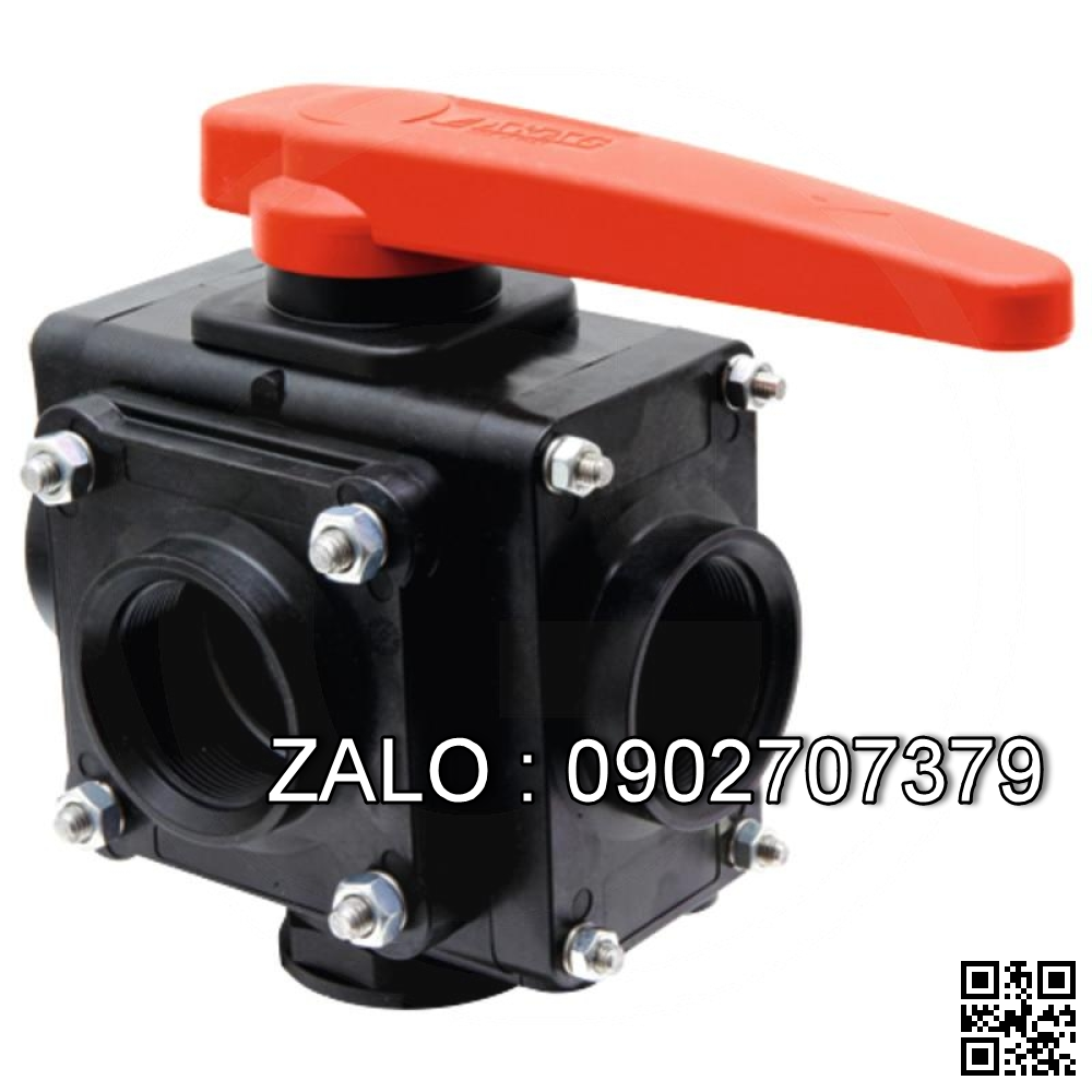 Van bi nhựa PVC ren trong ỏ giữa 4 ngã DN50