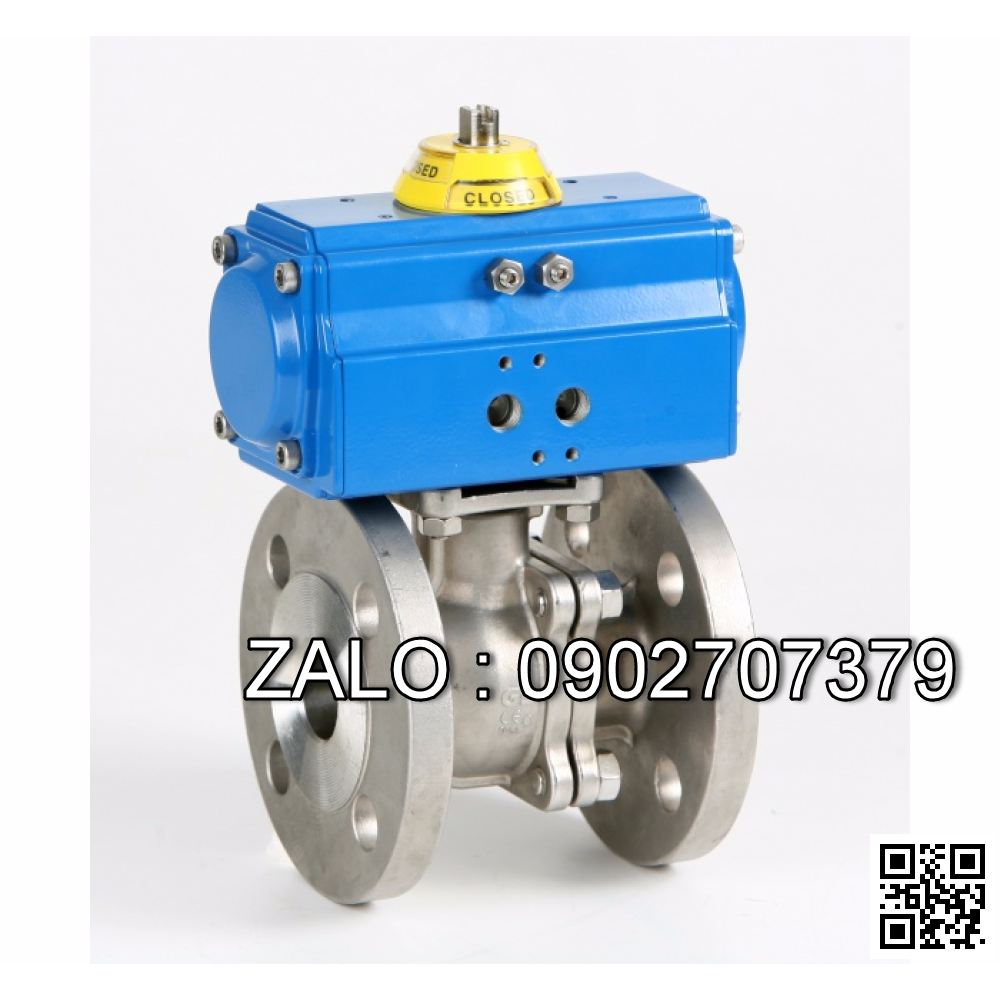 Van bi thép mạ kẽm điều khiển khí nén 2 ngã DN135