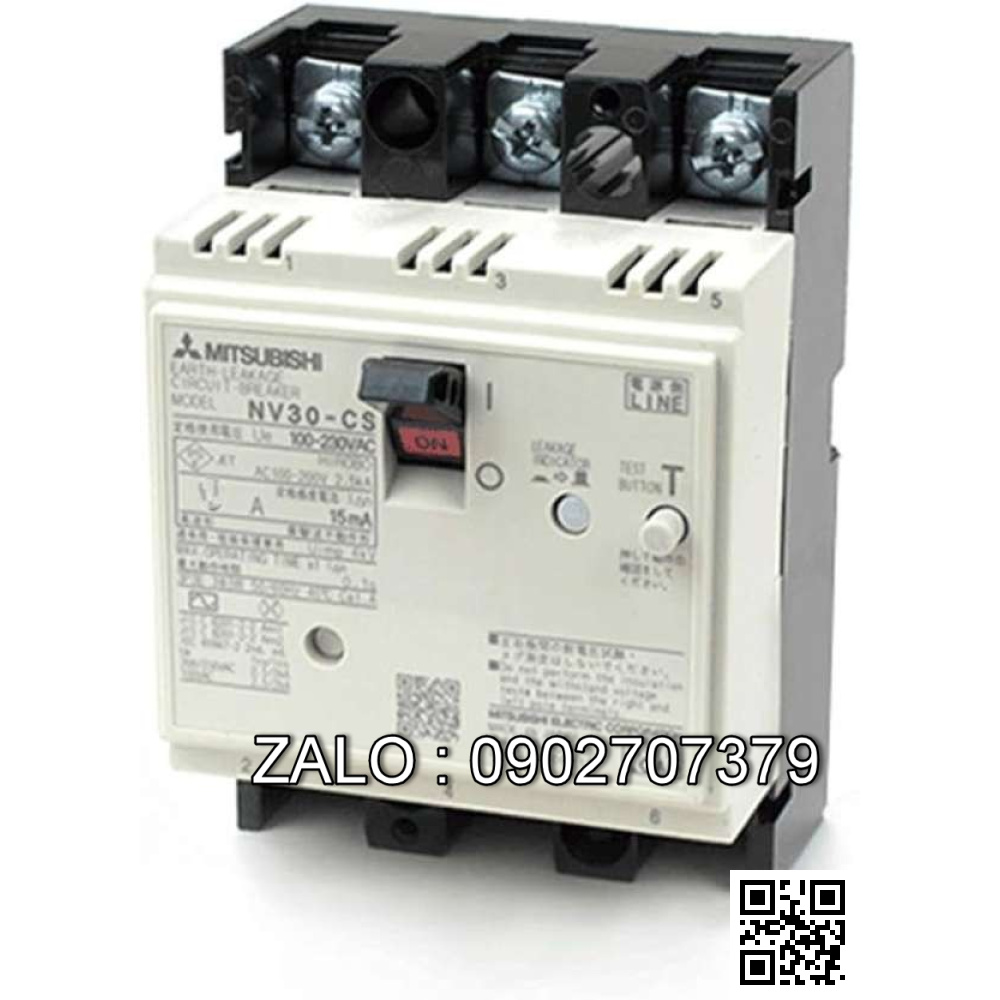 ELCB Mitsubishi NV30-CS 3P 2.5kA 15mA 5A