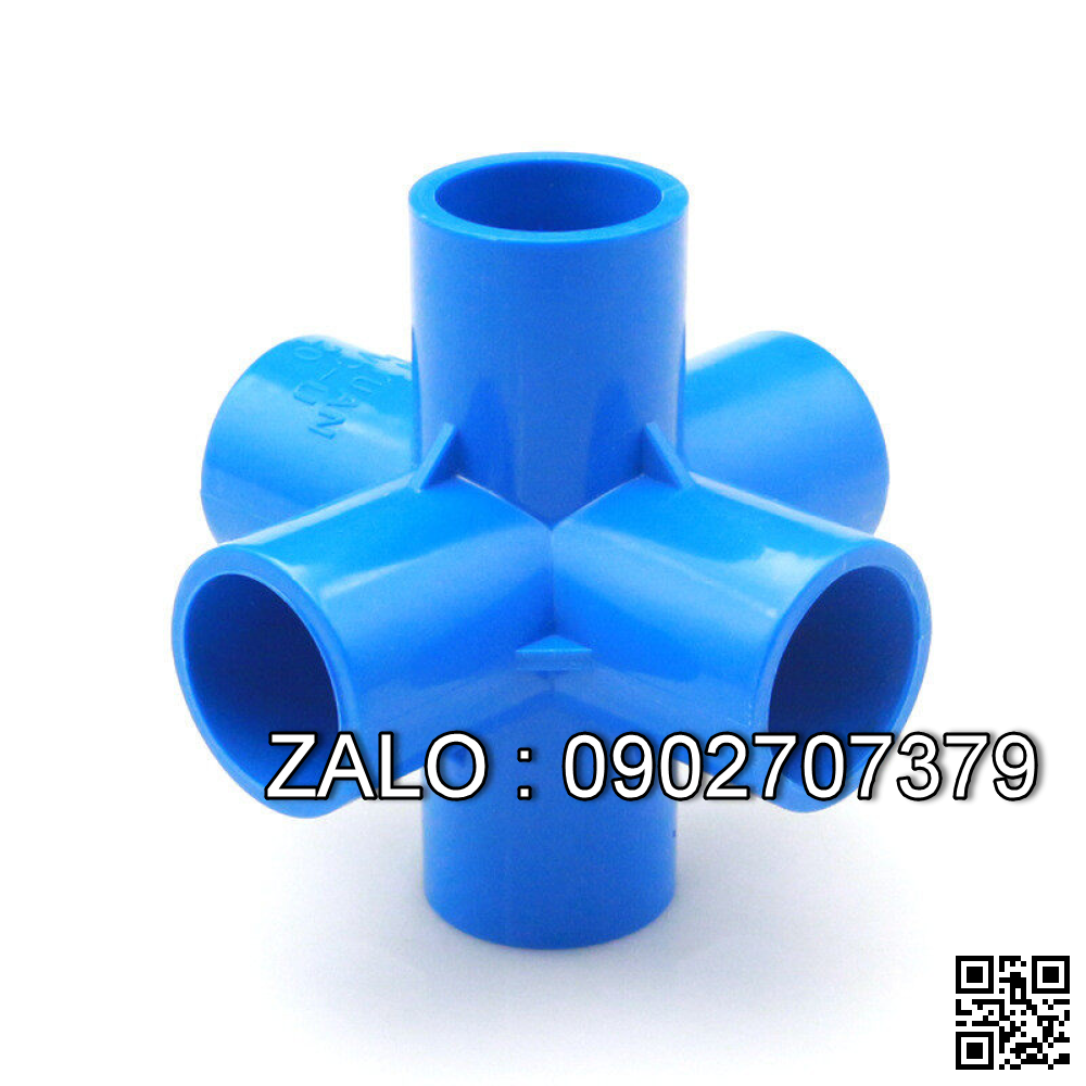 Van bi nhựa PVC ren trong và ren ngoài 6 ngã DN65