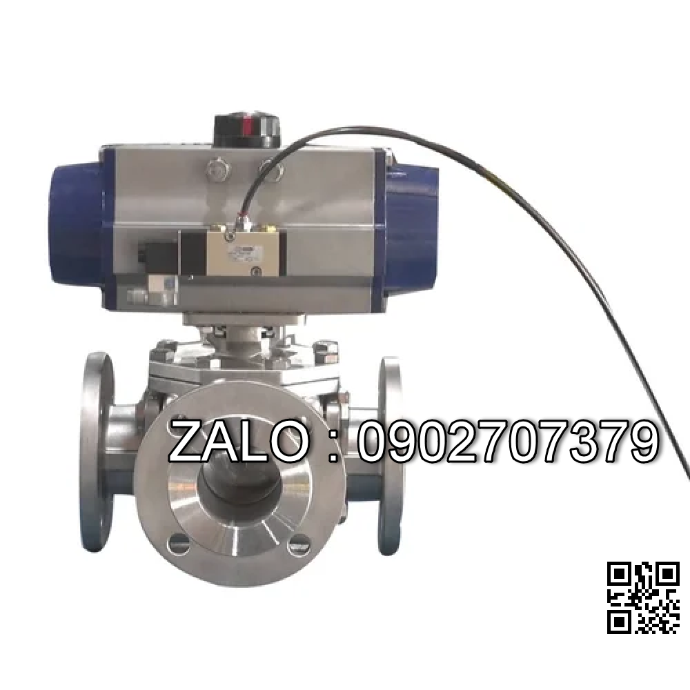 Van Inox 4 ngã mặt bích điều khiển khí nén Ø 140