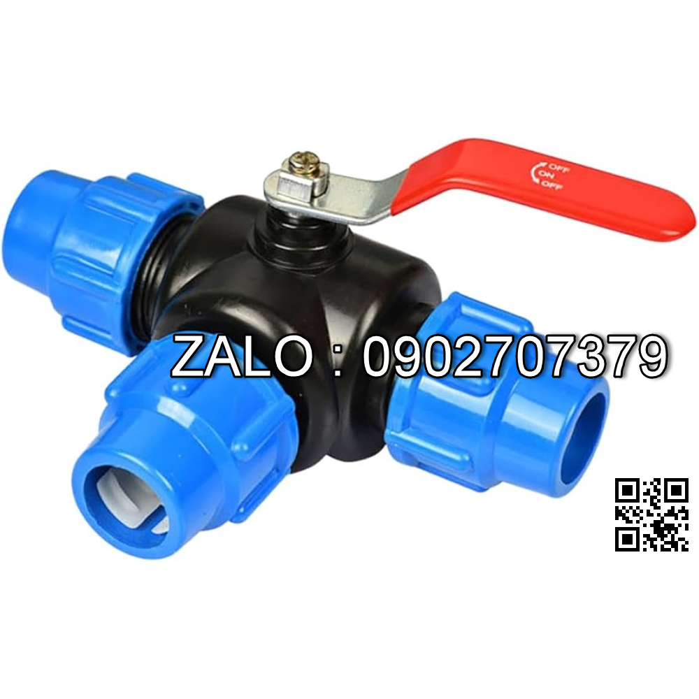 Van bi nhựa PPR 3 ngã sử dụng ống phi 20