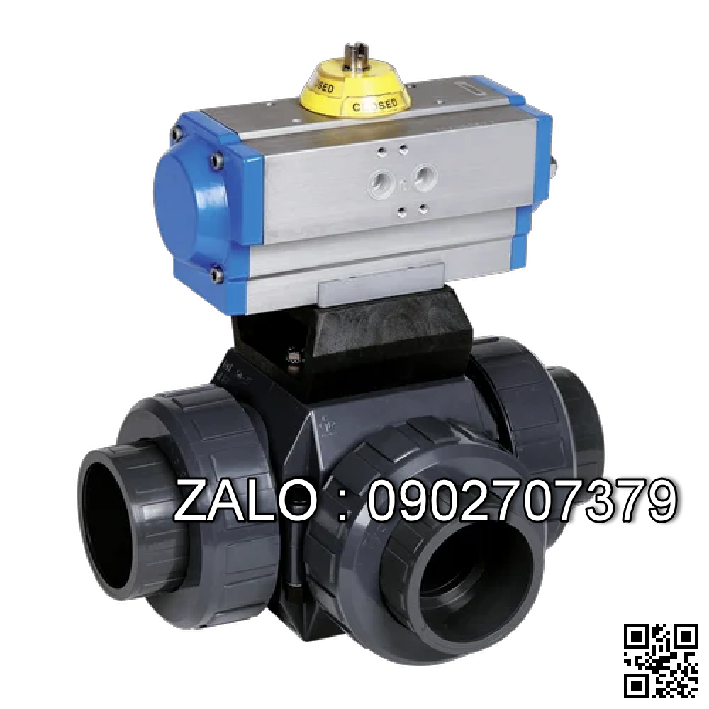 Van bi nhựa điều khiển điện 3 ngã 3 ngã DN15