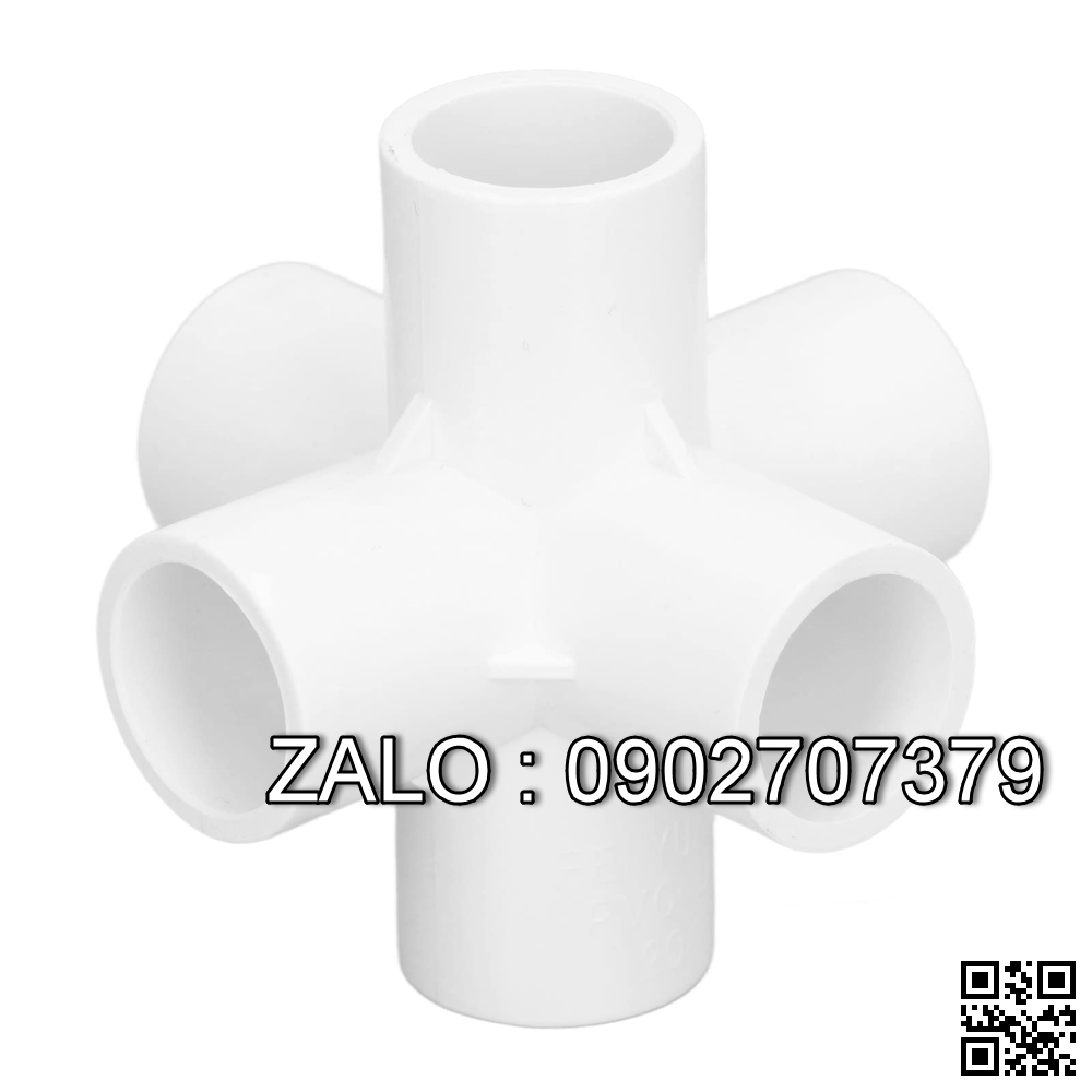 Van bi nhựa PVC ren ngoài ỏ giữa 6 ngã DN33