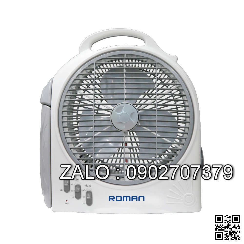 Quạt sạc tích điện HFR12D1 . 2 bình sạc tích điện
