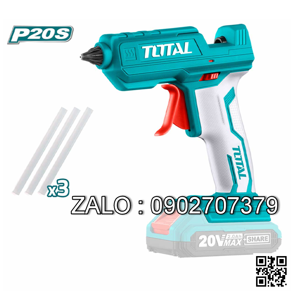 Súng bắn keo dùng pin Lithium 20V Total TGGLI2001