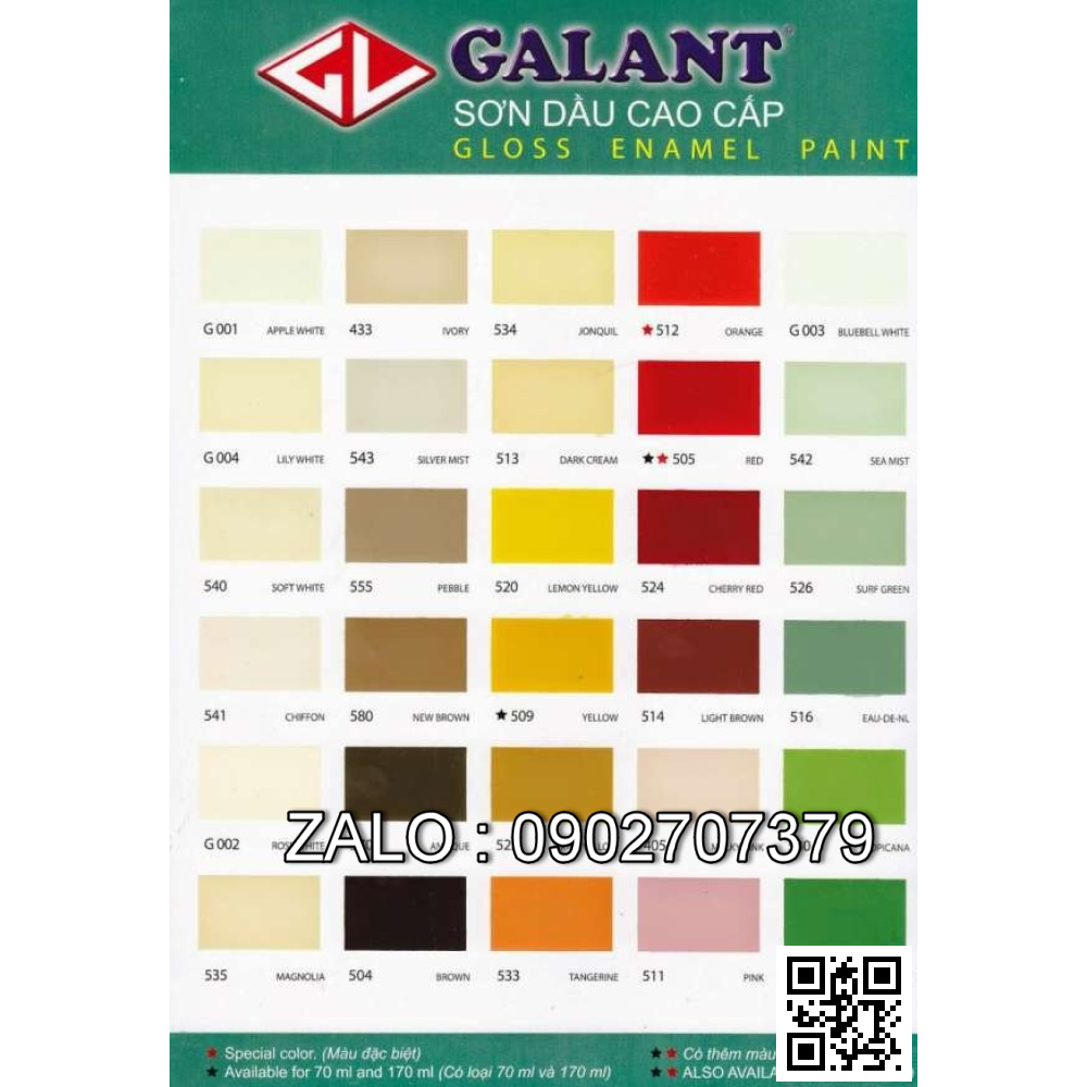 Sơn dầu Galant 1TP màu green 506 UR: 3L